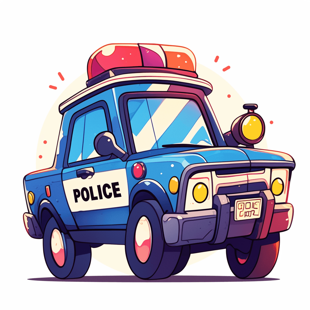 Cartoon Police Car 001 original repeating artwork
