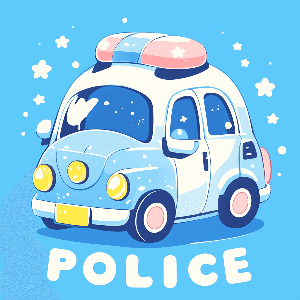 Police Car Squad original repeating artwork