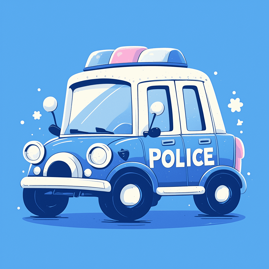 Police Car Picnic original repeating artwork