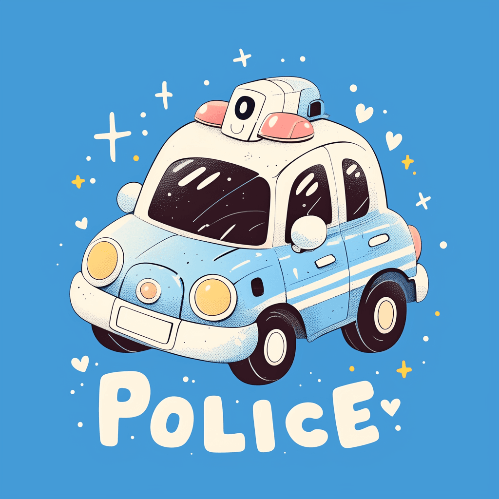 Police Car Fair original repeating artwork