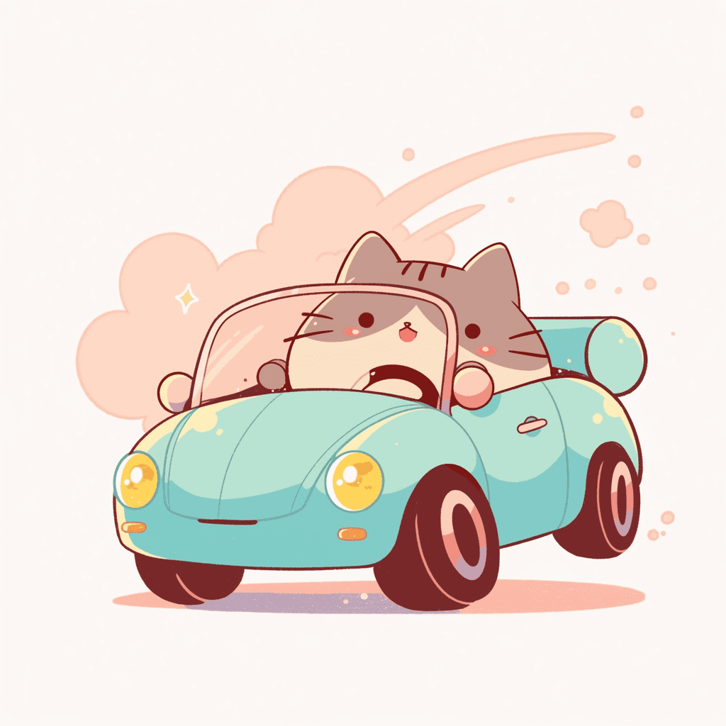 Cartoon Car Line original repeating artwork