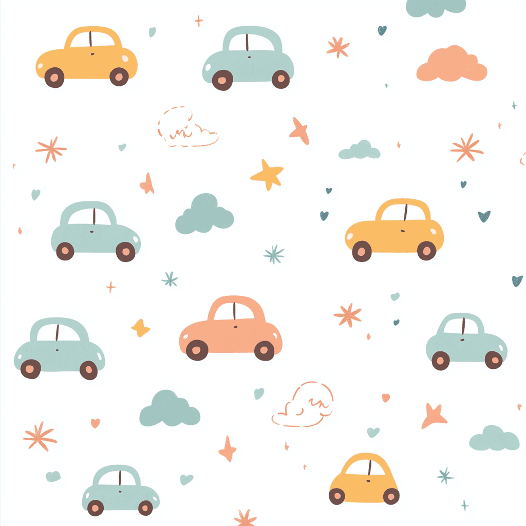 Cute Car Bop original repeating artwork