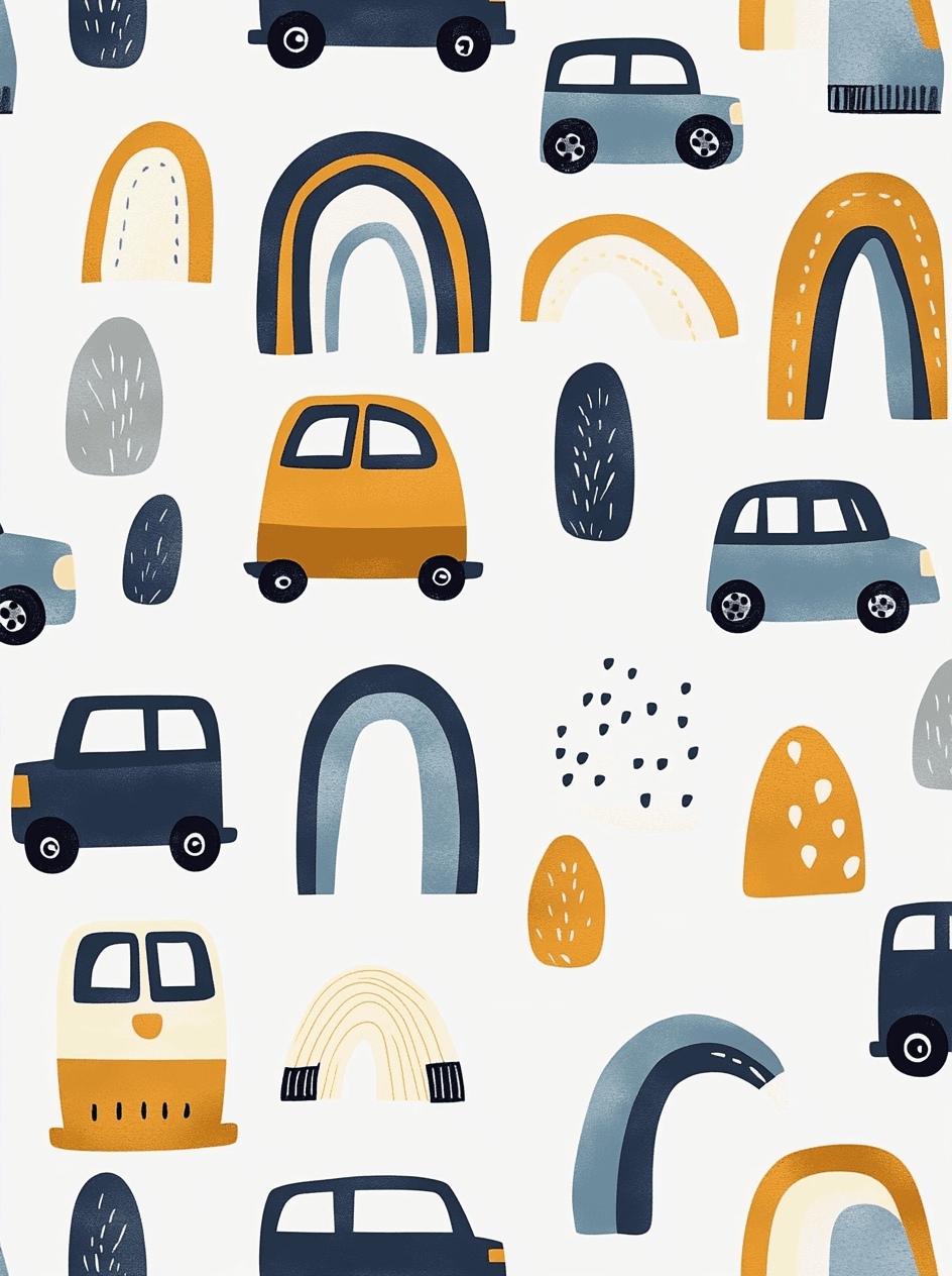 Cartoon Car Bright original repeating artwork