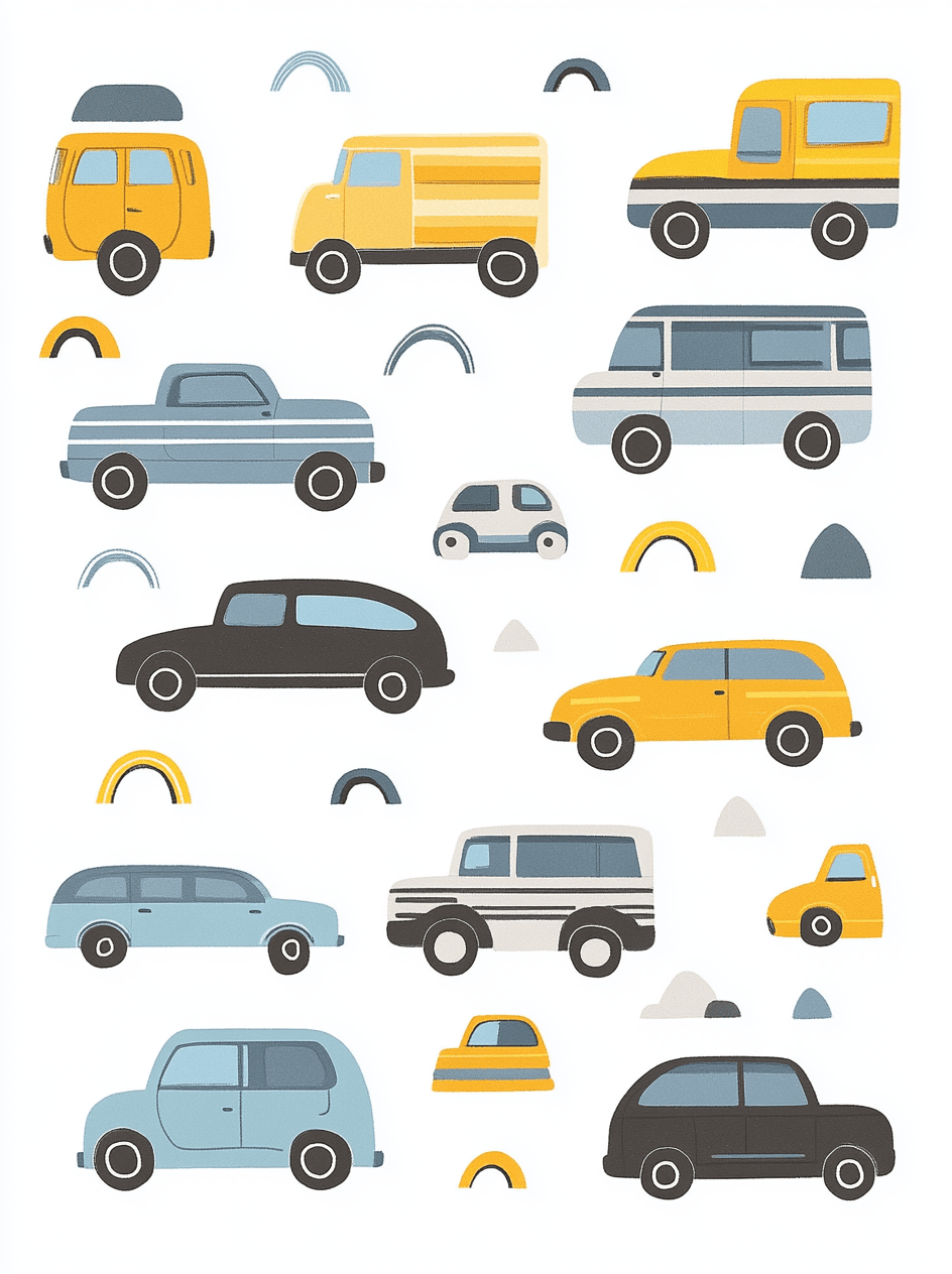 Cartoon Car 017 original repeating artwork