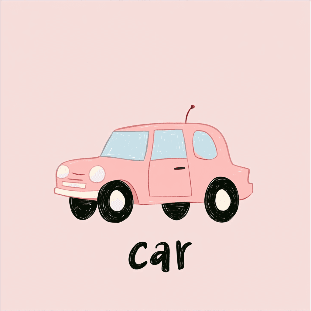 Cute Car Ivory original repeating artwork
