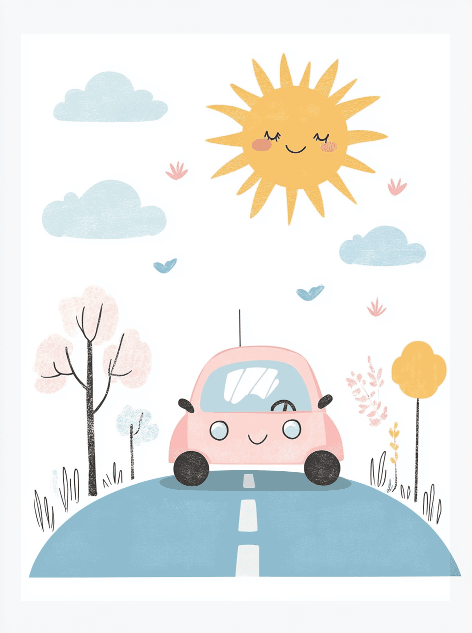 Cute Car Shine original repeating artwork