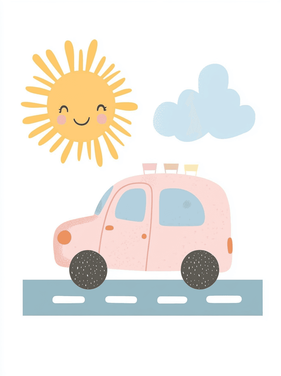 Cute Car Pals original repeating artwork
