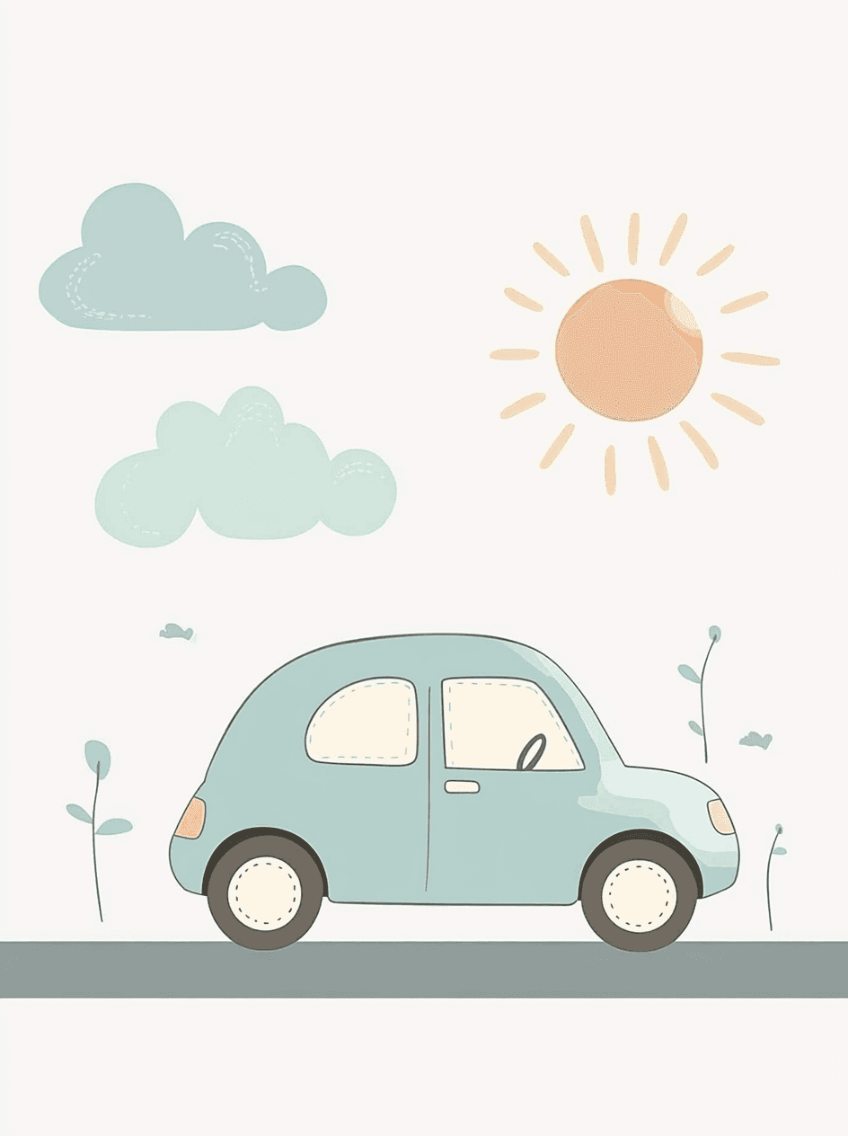 Cute Car Bright original repeating artwork