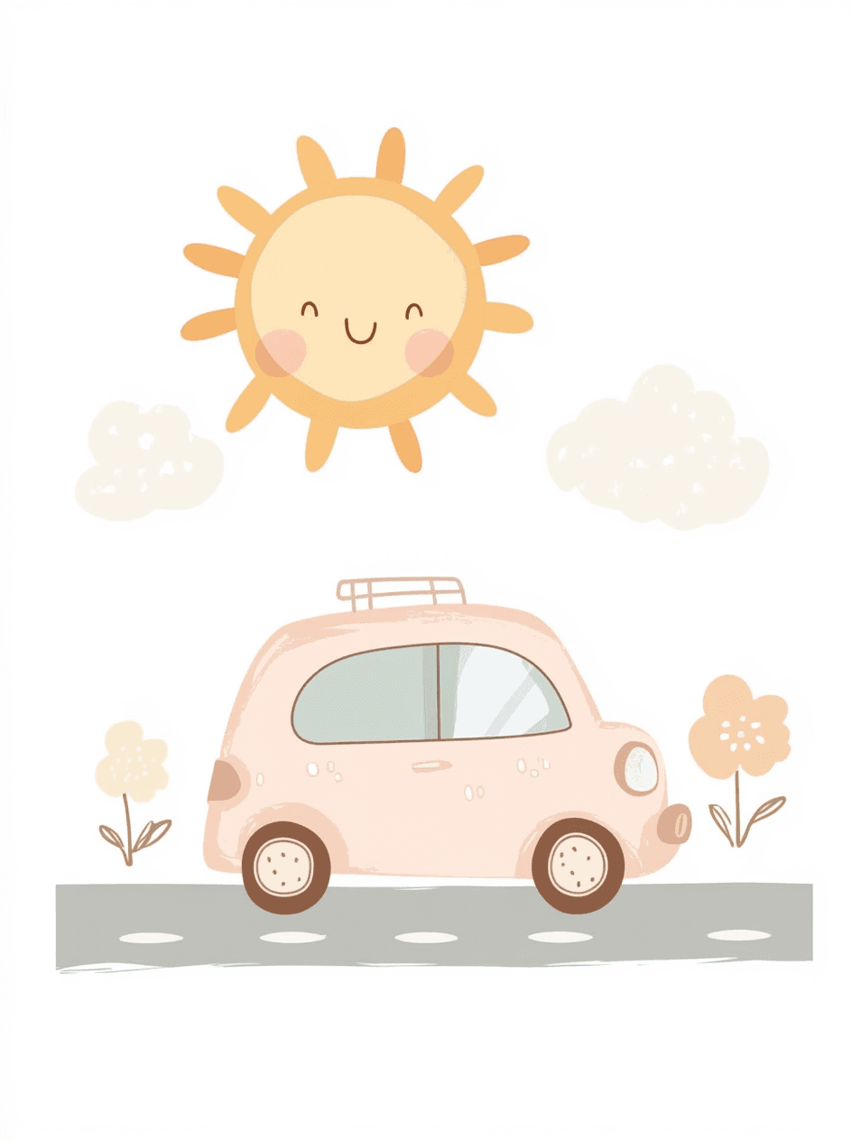 Cute Car Squad original repeating artwork