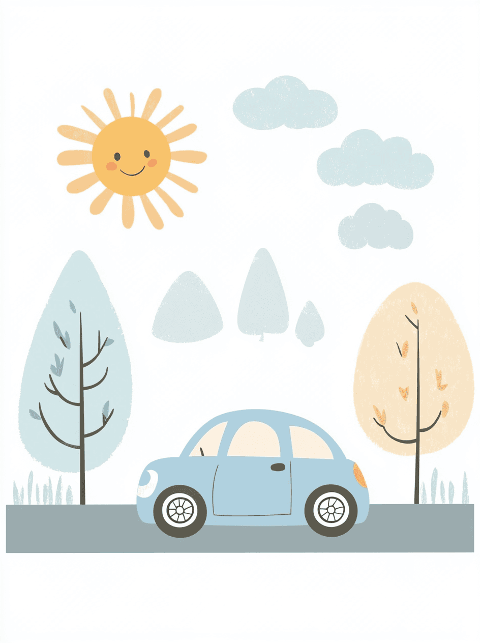 Cute Car Loop original repeating artwork