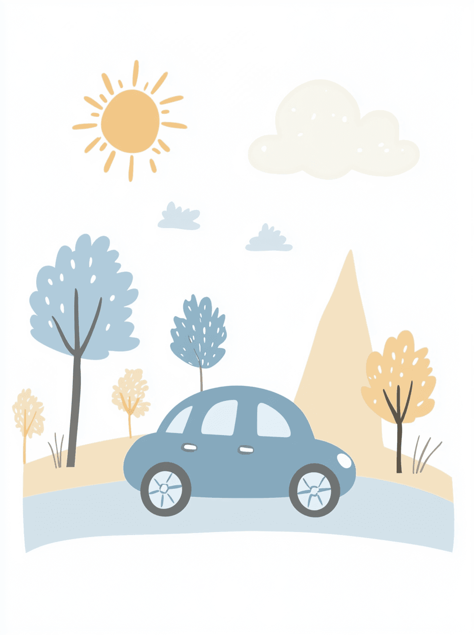 Cute Car Pop original repeating artwork