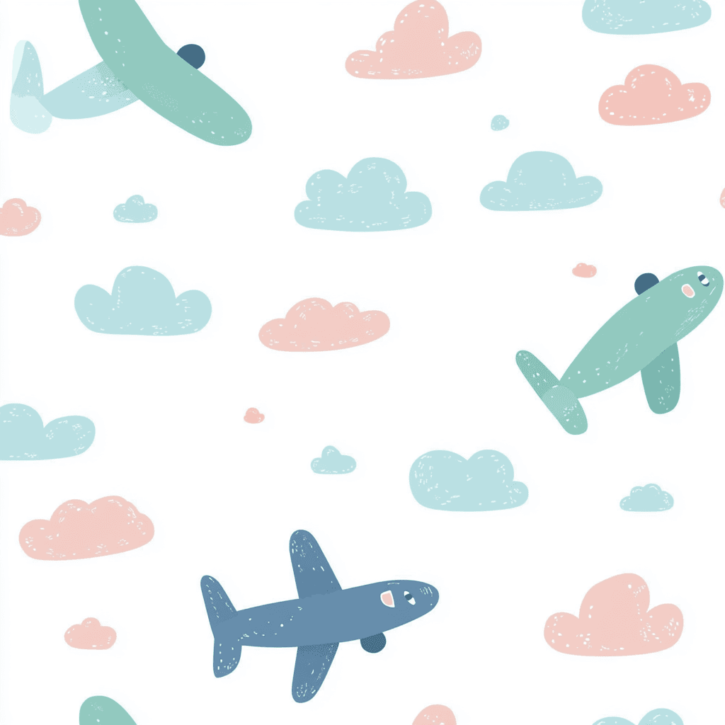 Cartoon Airplane Fair original repeating artwork