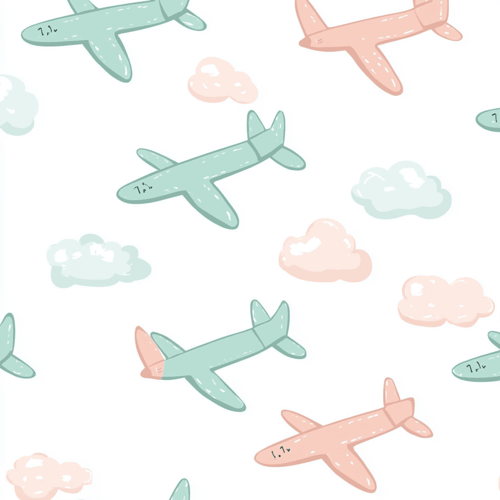 Cartoon Airplane Spin original repeating artwork
