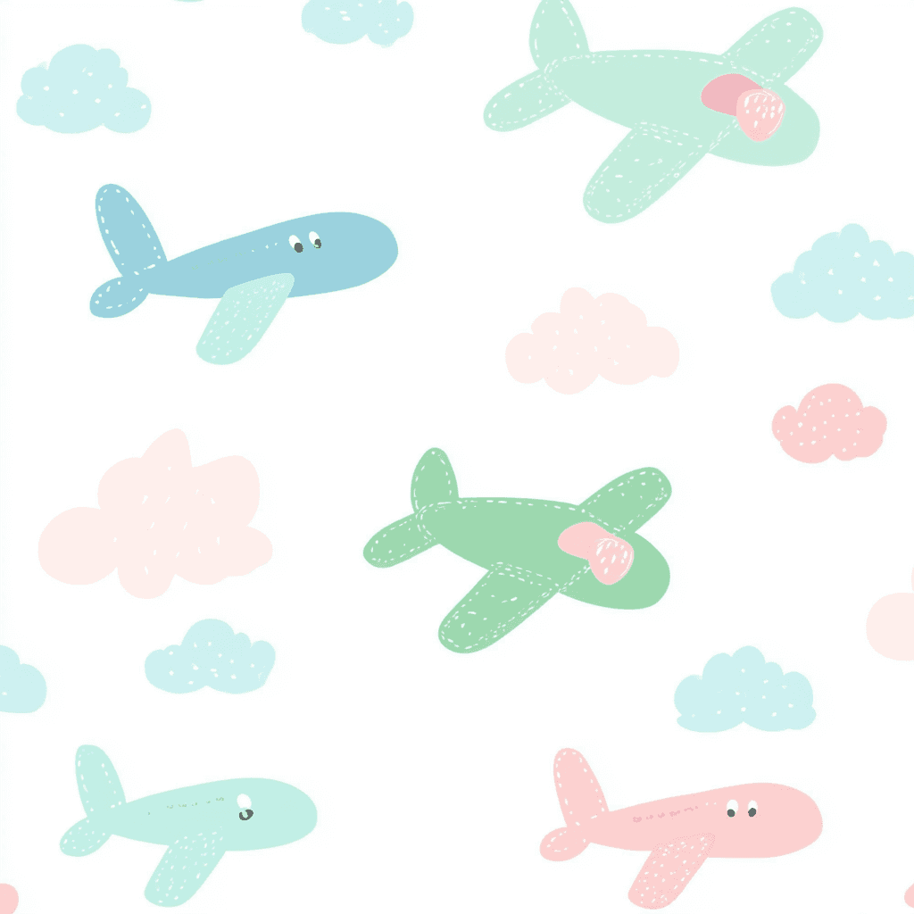 Cartoon Airplane Pals original repeating artwork