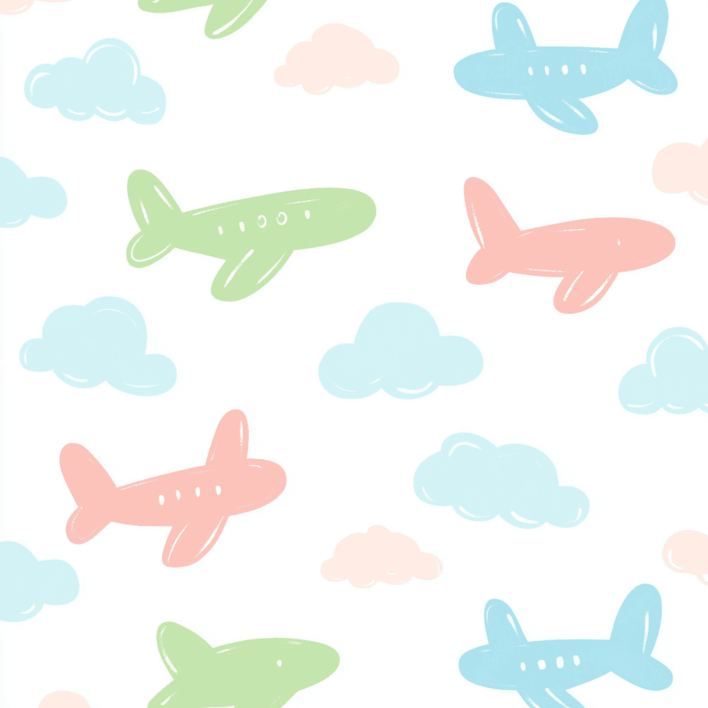 Cartoon Airplane Carnival original repeating artwork
