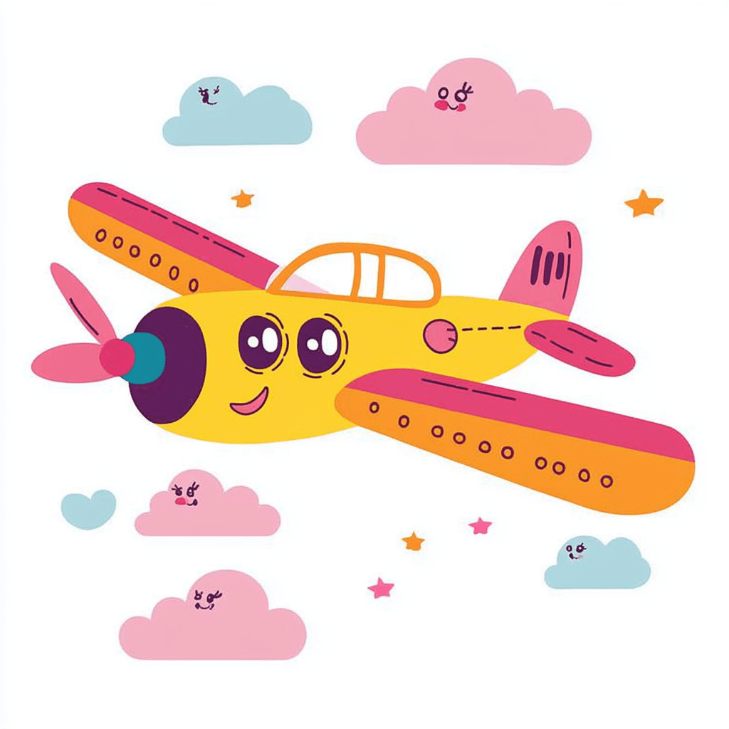 Cute Airplane Bop original repeating artwork