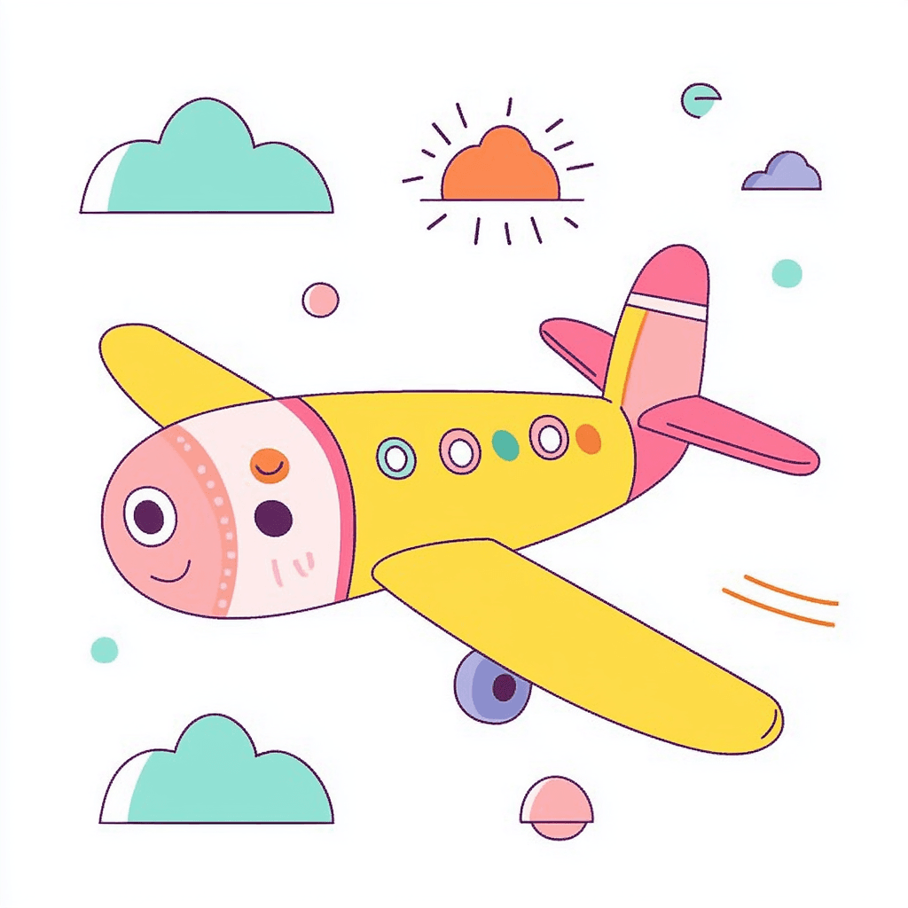 Cute Airplane Slide original repeating artwork
