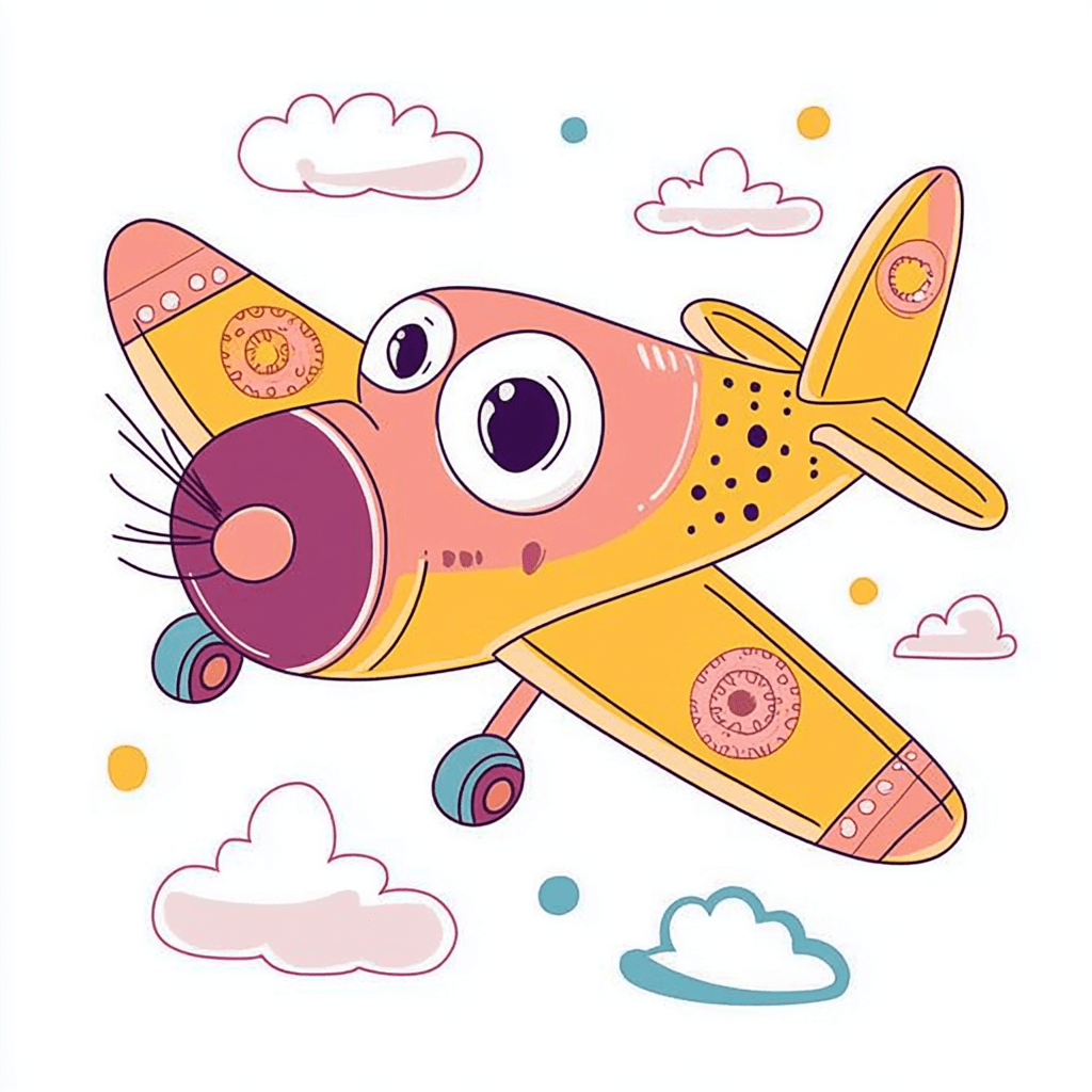 Cute Airplane 002 original repeating artwork