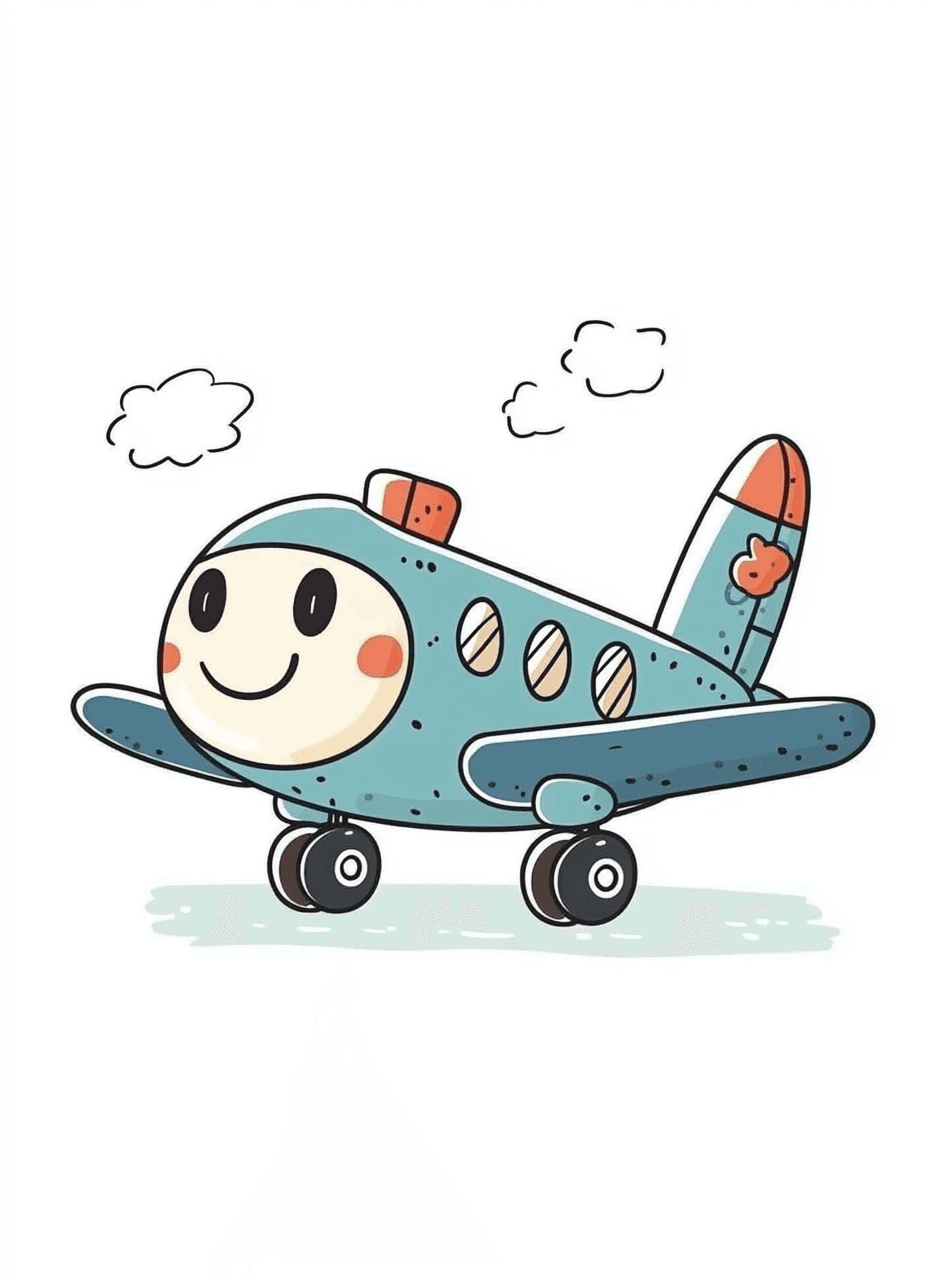 Cute Airplane Pals original repeating artwork