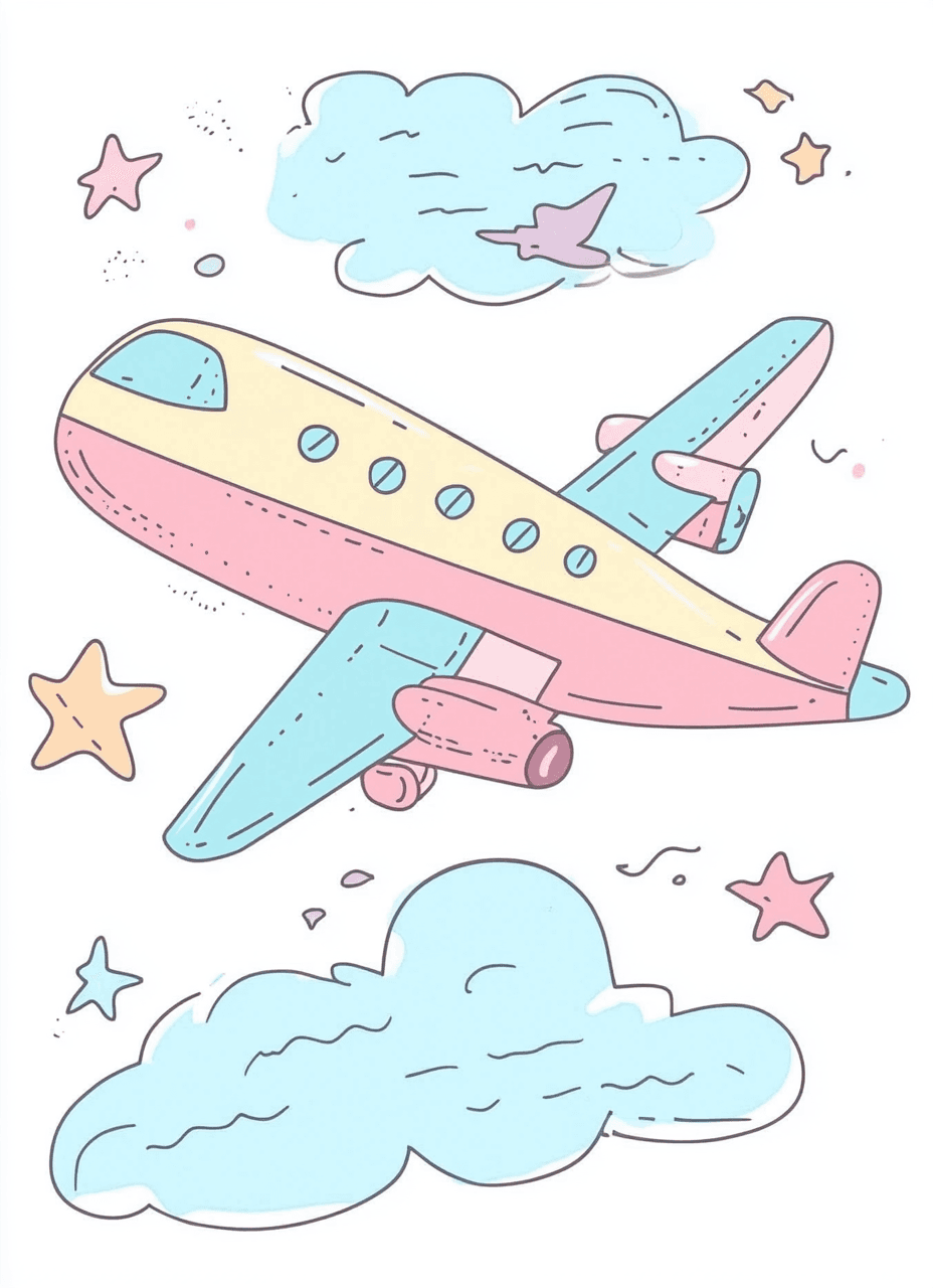 Cute Airplane 021 original repeating artwork