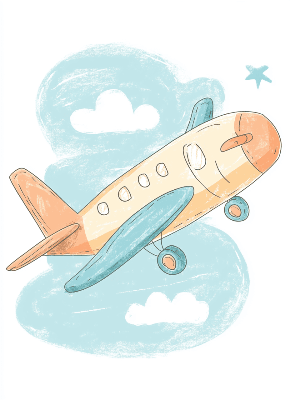 Cute Airplane 019 original repeating artwork