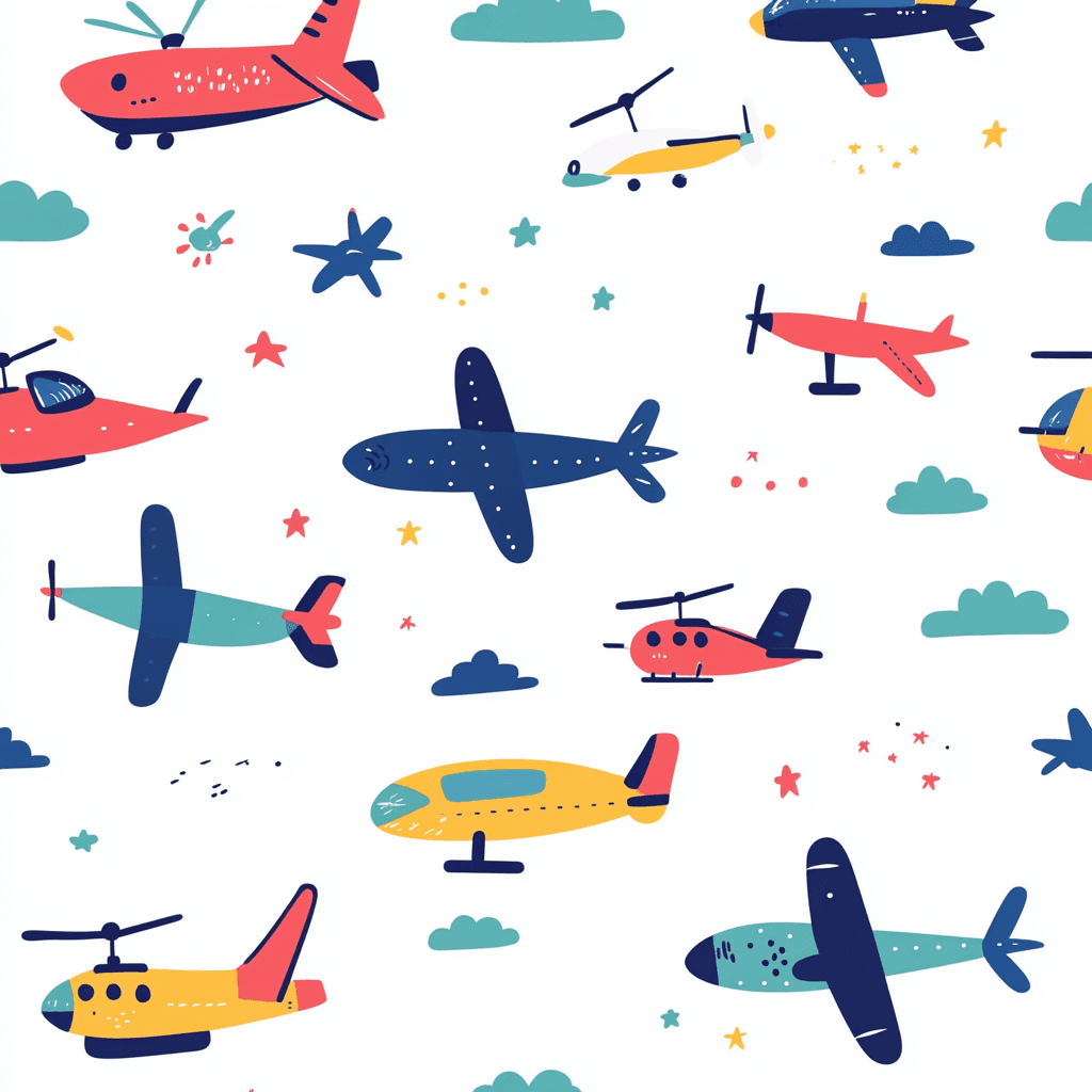 Airplane 409 original repeating artwork