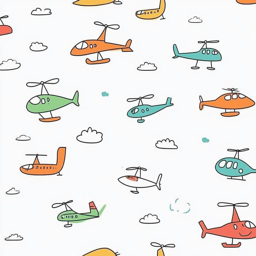Airplane 123 original repeating artwork