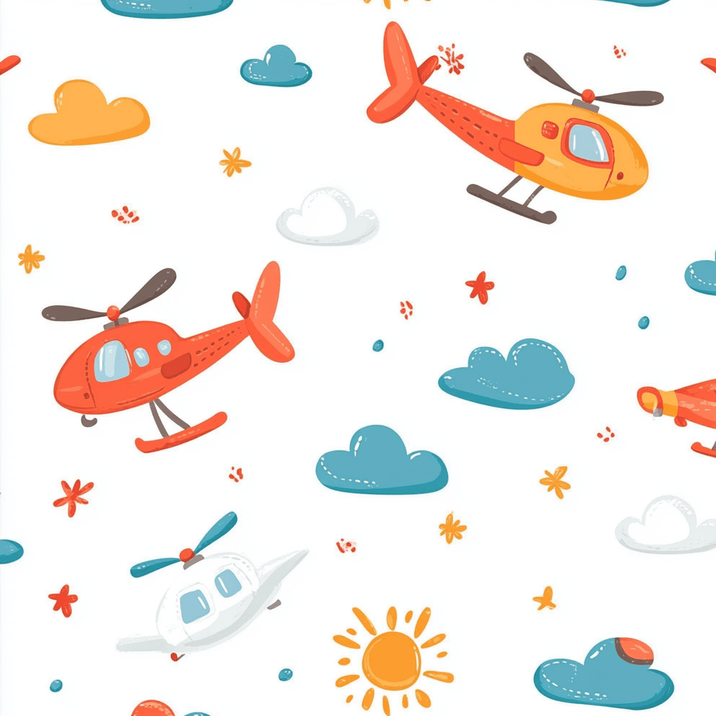 Airplane Noon original repeating artwork