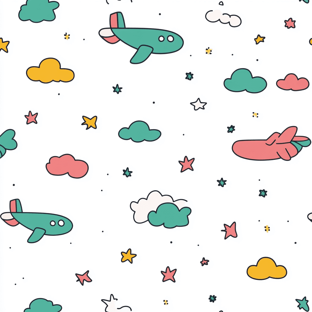 Airplane Shine On original repeating artwork