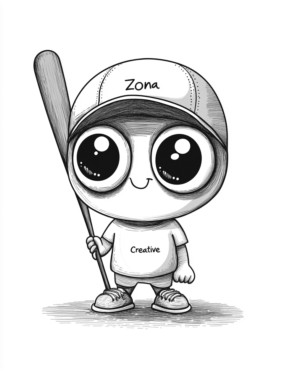 Cartoon Baseball Carnival original repeating artwork