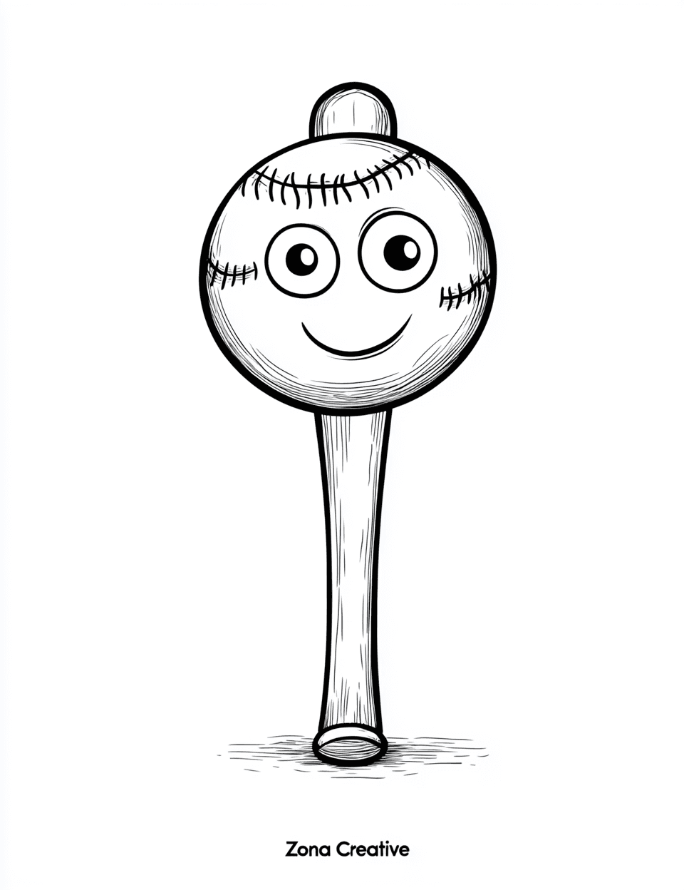 Cartoon Baseball Tune original repeating artwork