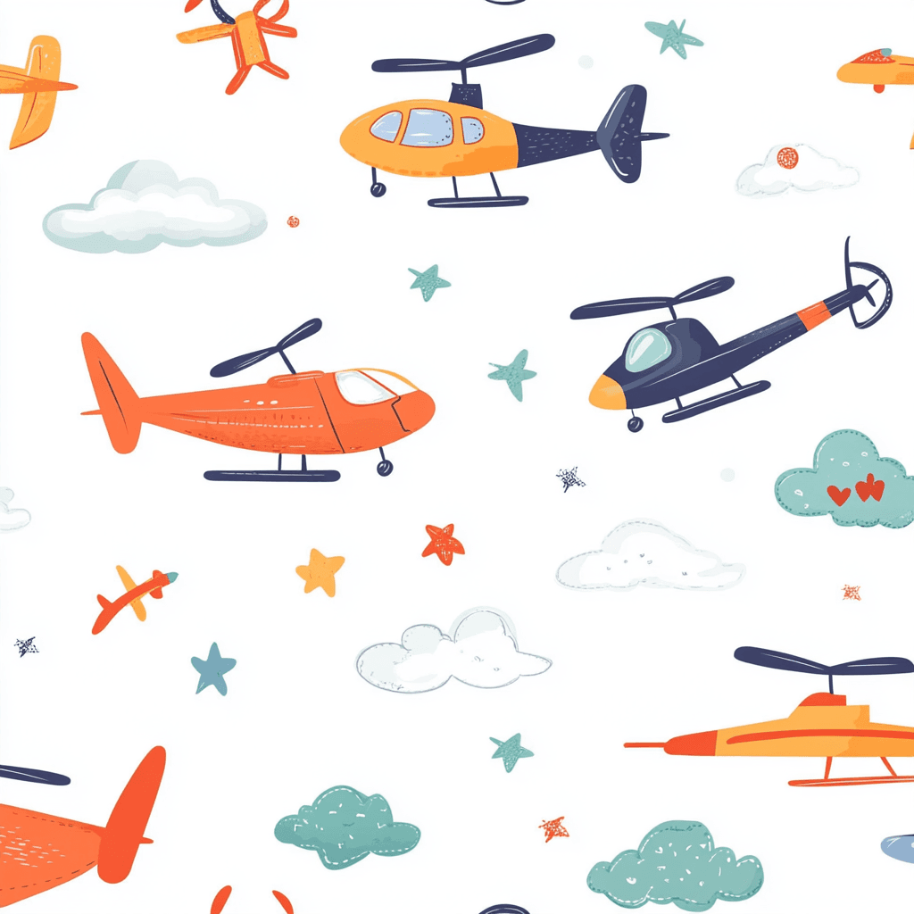 Airplane Dawn original repeating artwork