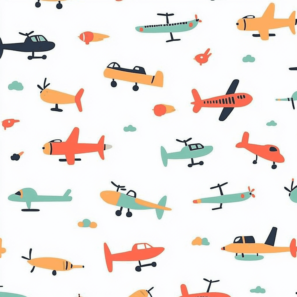 Airplane 117 original repeating artwork