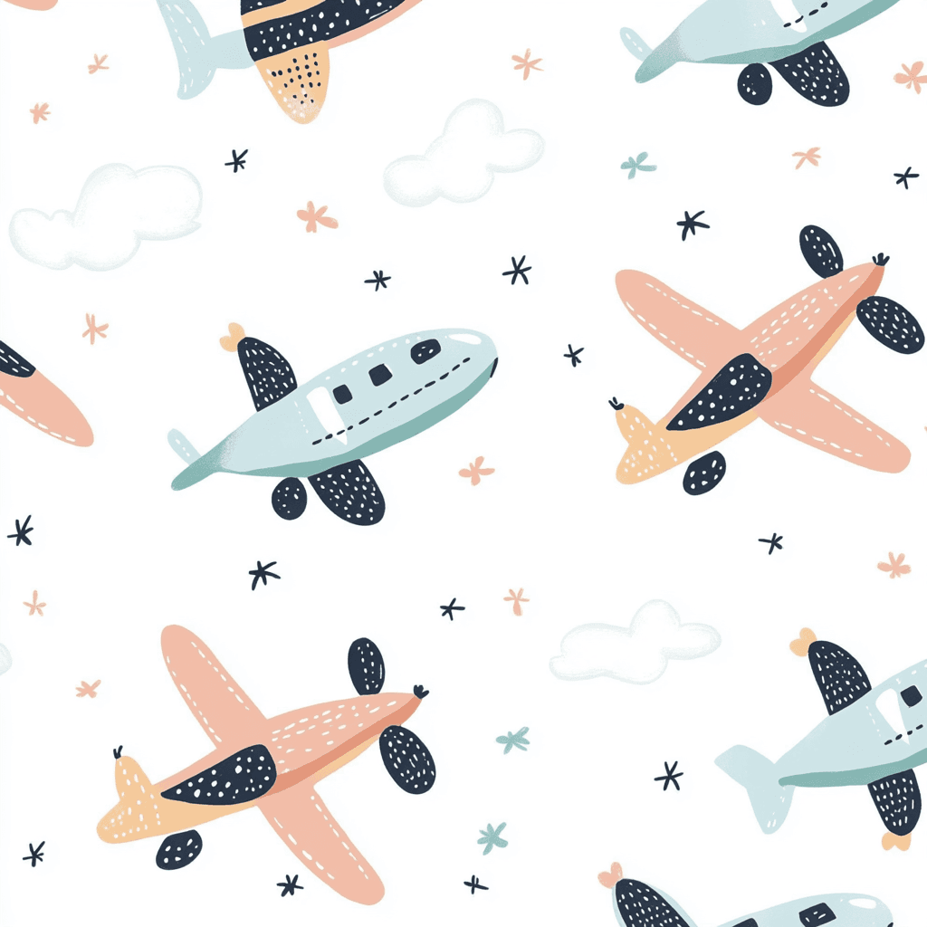 Airplane Bounce original repeating artwork