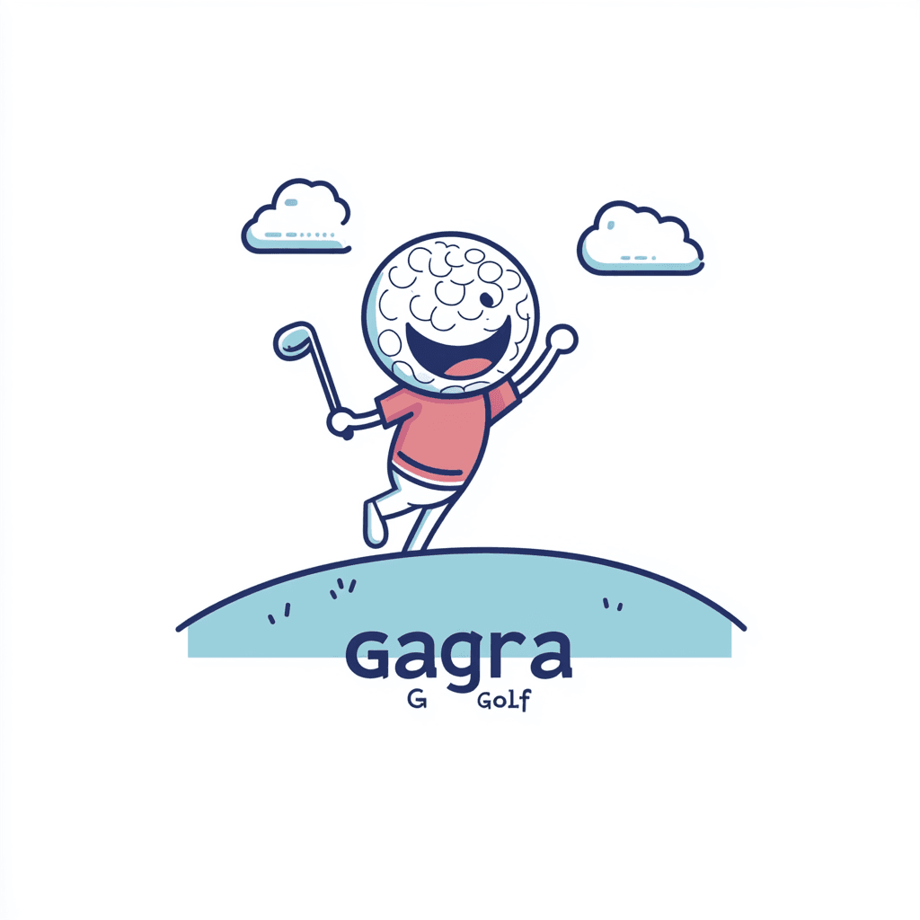 Cartoon Golf Gang original repeating artwork