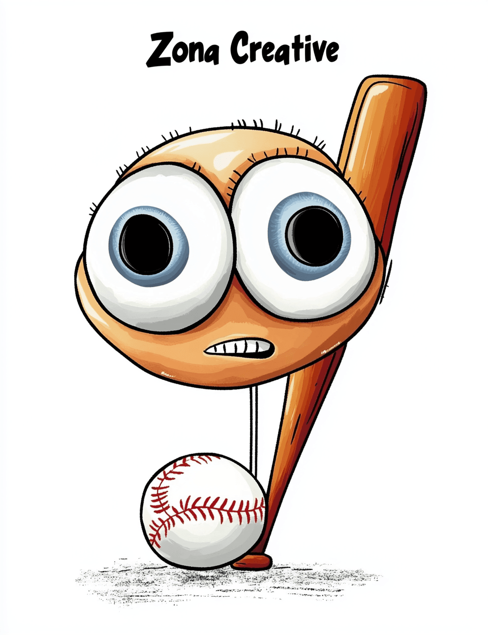 Cartoon Baseball Pop original repeating artwork