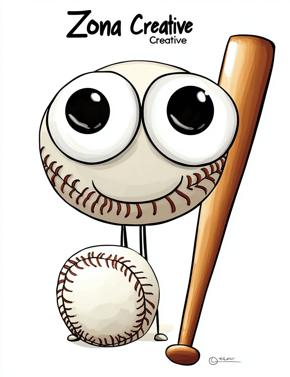 Cartoon Baseball Gang original repeating artwork