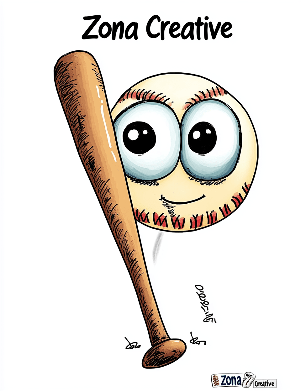 Cartoon Baseball 003 original repeating artwork