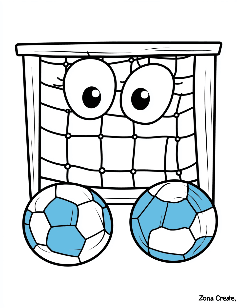 Cartoon Soccer Squad original repeating artwork