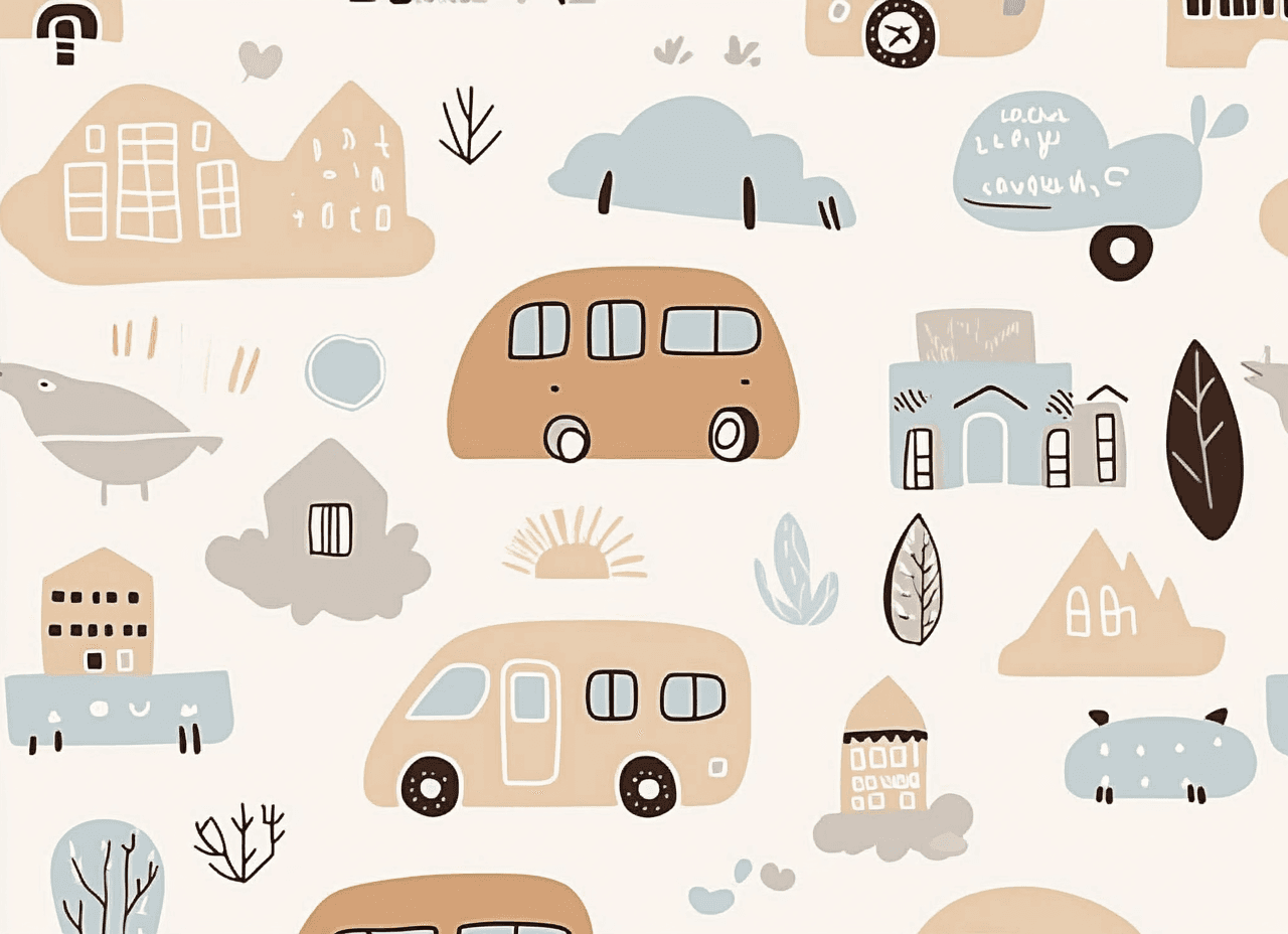Bus Bright original repeating artwork