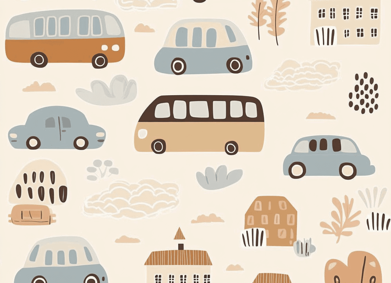 Bus Bounce original repeating artwork