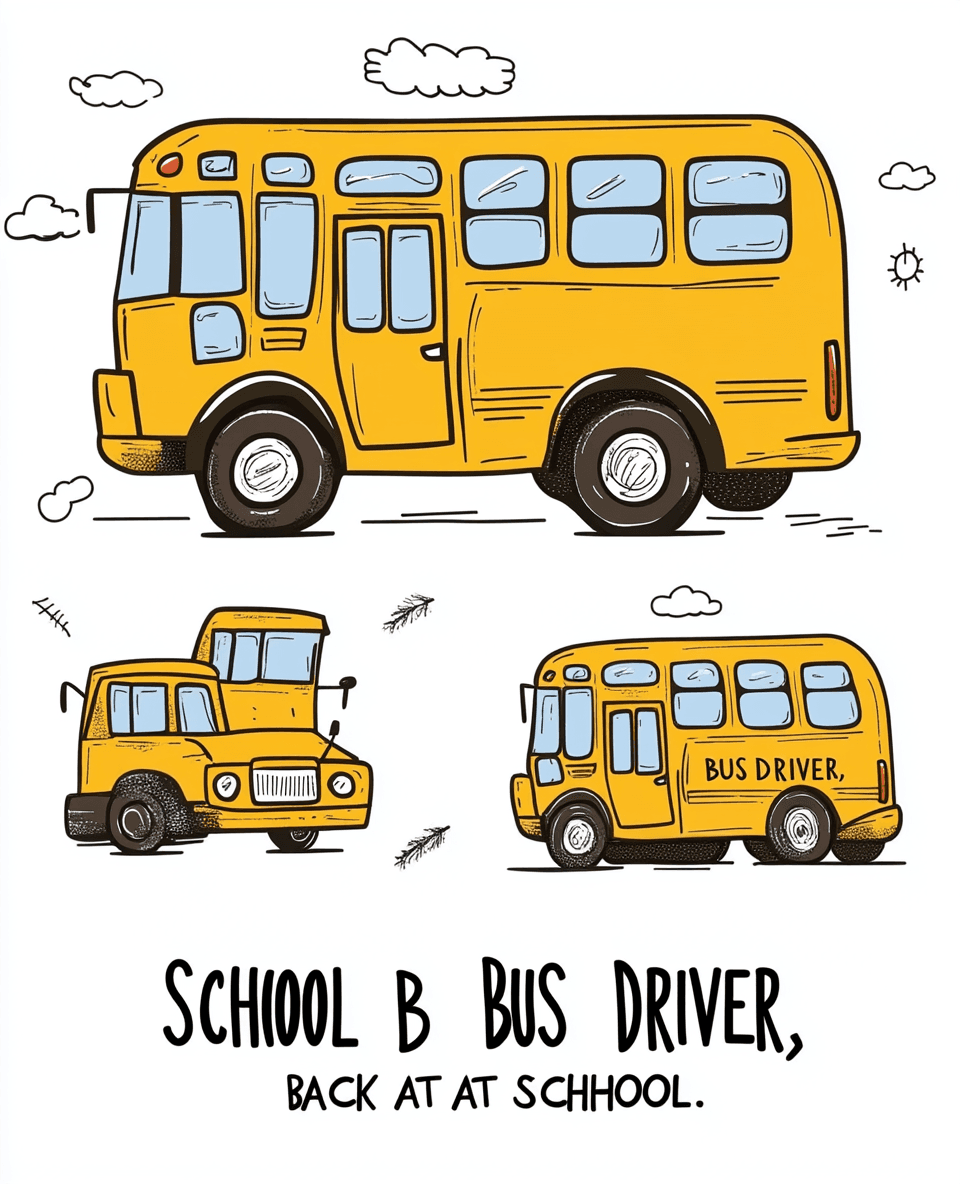 Bus Picnic original repeating artwork