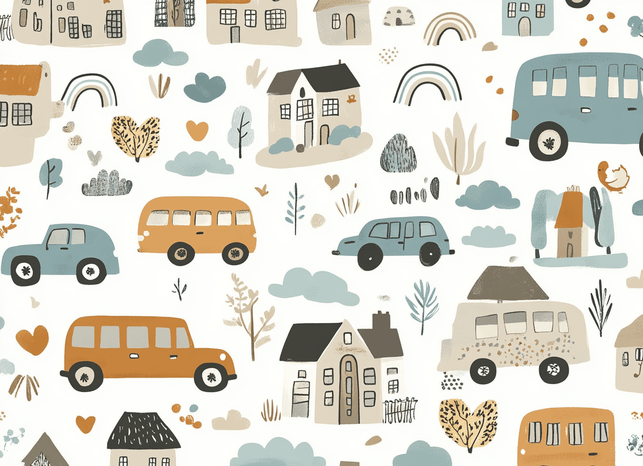 Bus Twilight original repeating artwork