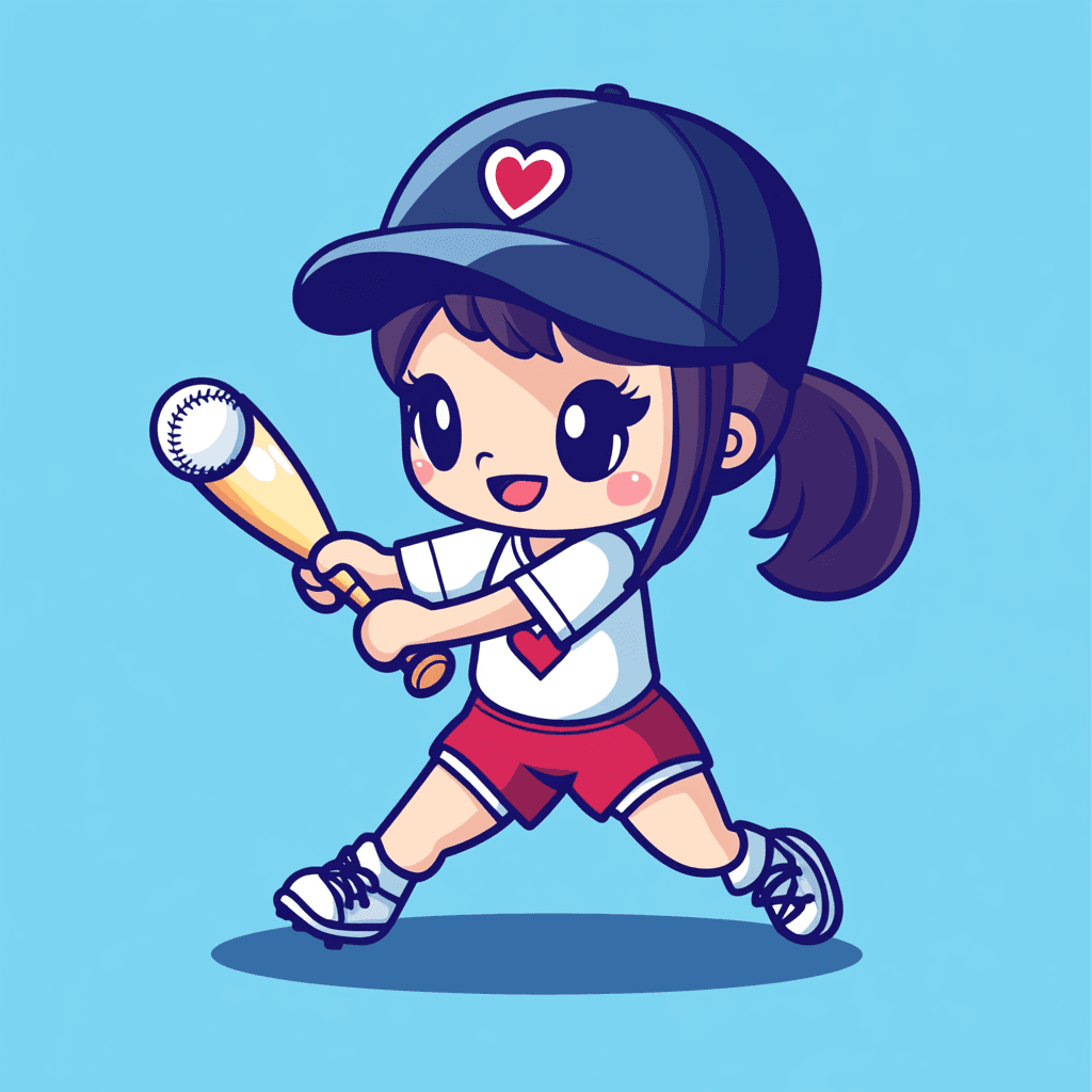 Baseball Evening original repeating artwork