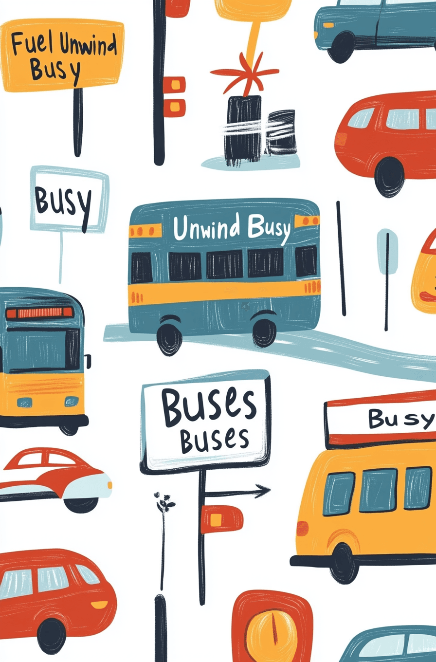 Bus Rush original repeating artwork