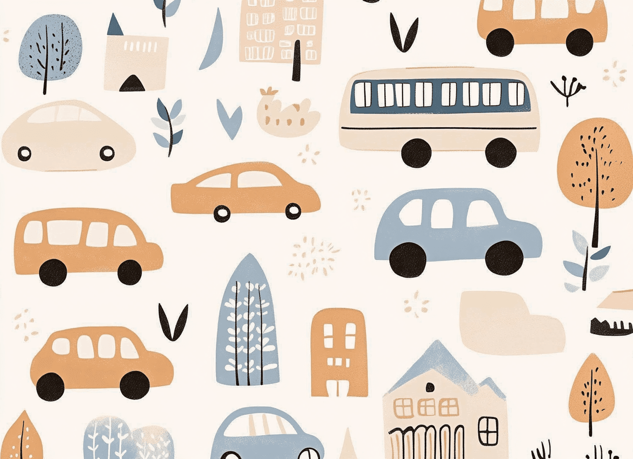 Bus Duo original repeating artwork