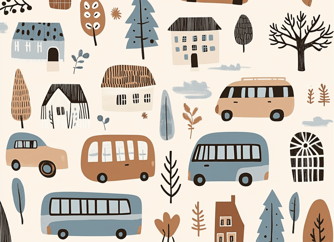 Bus Snap original repeating artwork