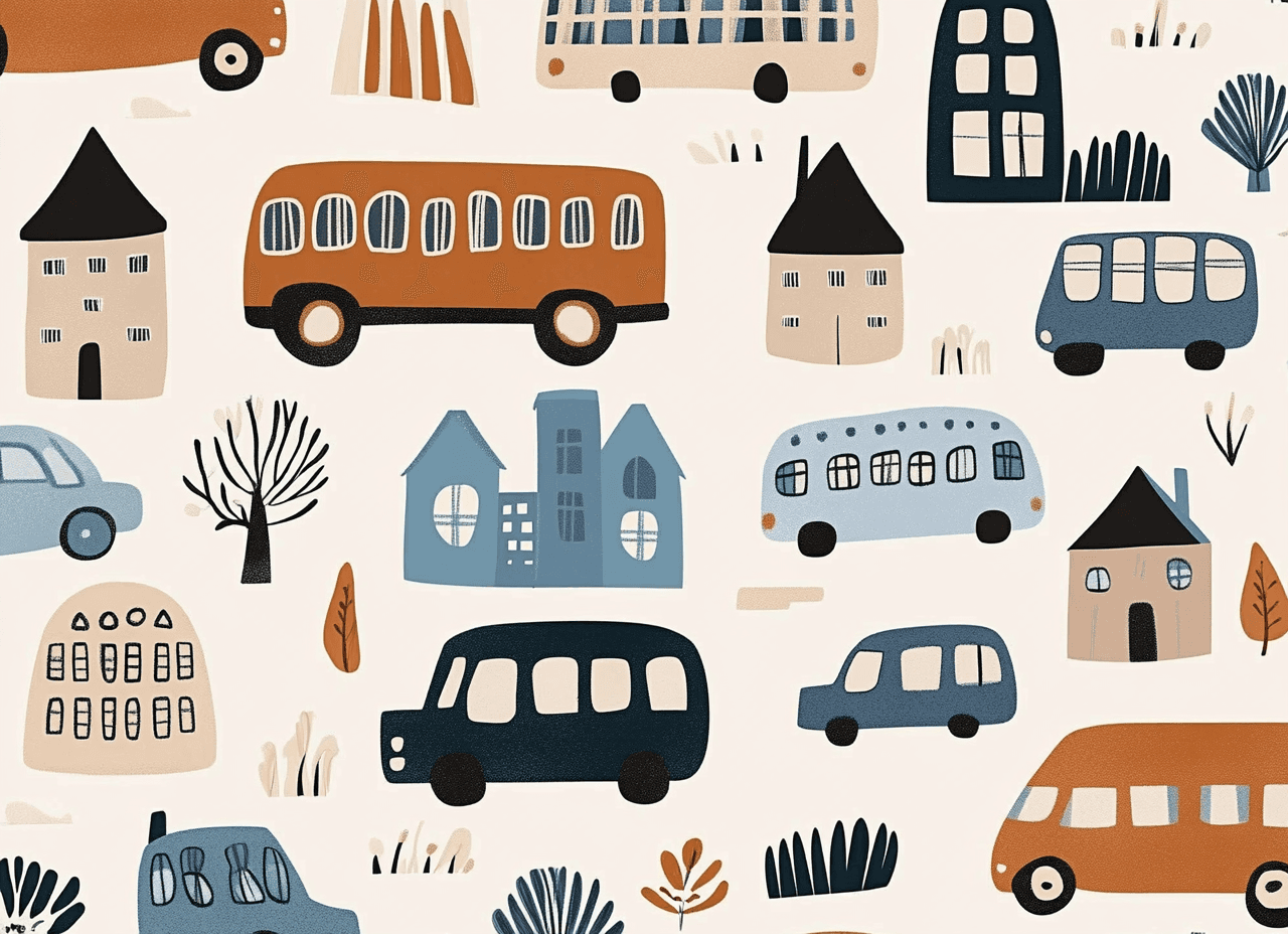 Bus Squad original repeating artwork
