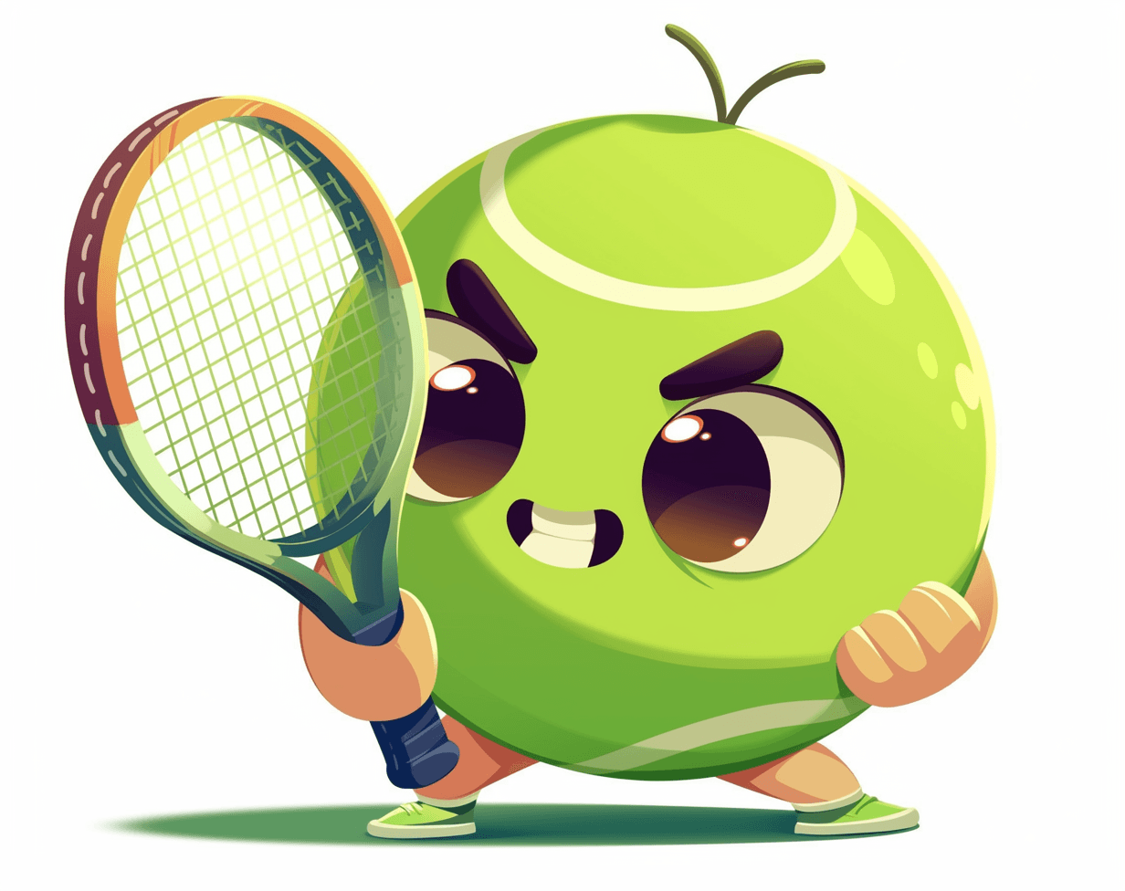Cartoon Tennis Zip original repeating artwork