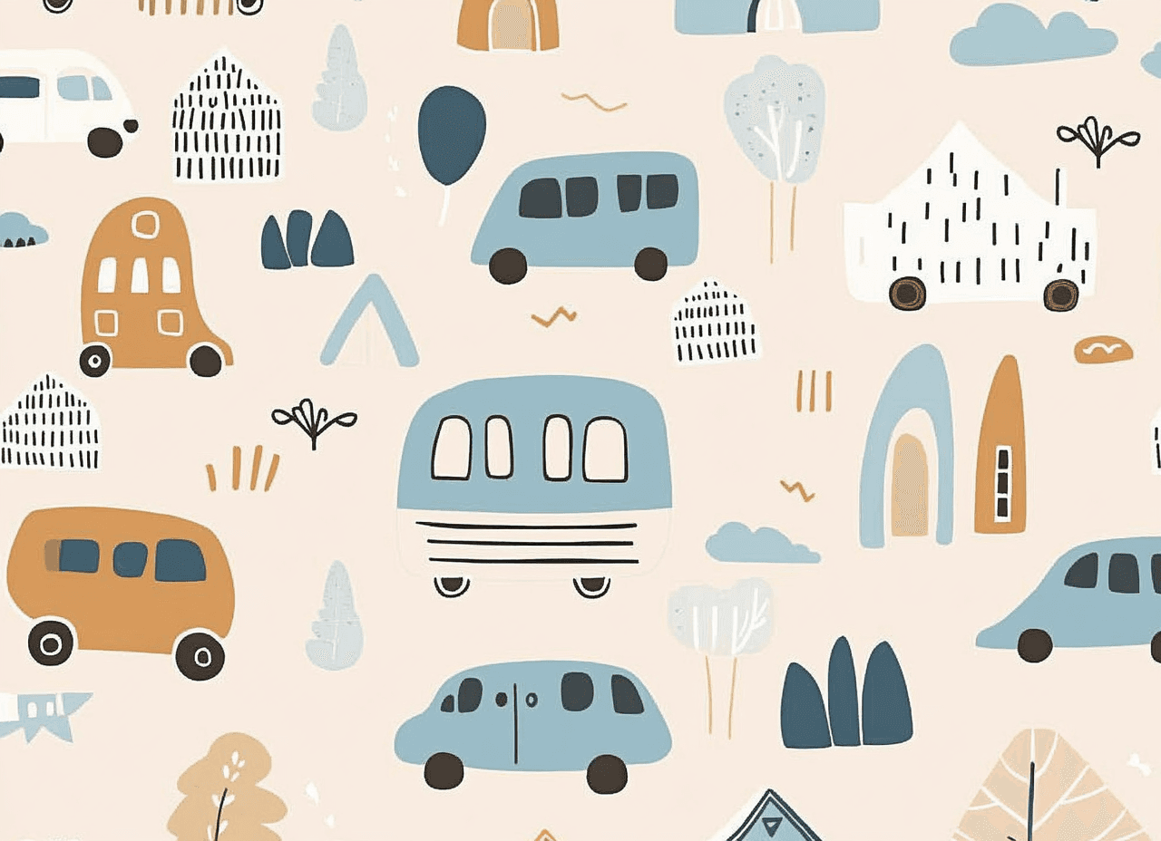Bus Team original repeating artwork